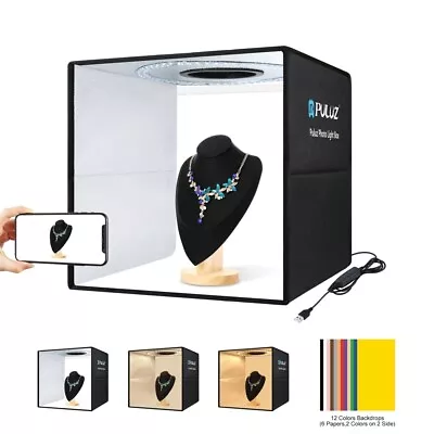 PULUZ 40cm Foldable LED Light Studio Box Photo Cube Room Studio Photography • £28.78