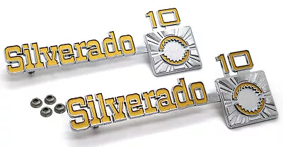 $124.99 • Buy NEW Silverado 10 Fender Emblem PAIR / For 1975-80 Chevy C10 K10 Trim Parts 9902