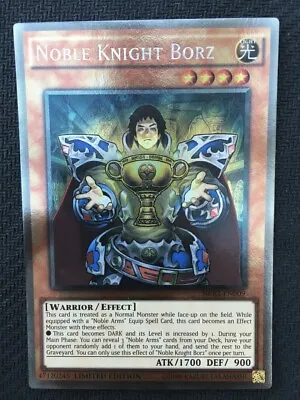 NKRT-EN009 Noble Knight Borz Platinum Rare Limted Edition Mint YuGiOh Card • £0.99