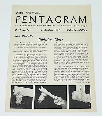 Peter Warlock's PENTAGRAM Magazine Vol 1 #12 Sept 1947 Vintage British Magic • £26.06