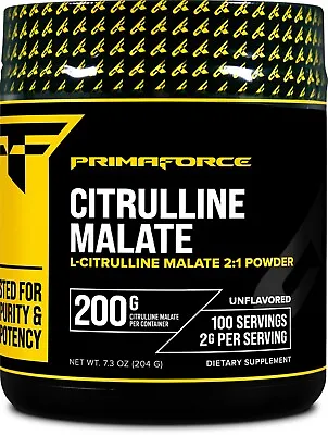PrimaForce L-Citrulline Malate Powder - 200g Unflavored Pre Workout Supplement • $16.99