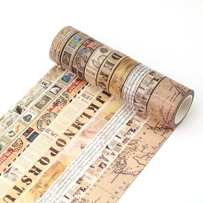 £3.30 • Buy Vintage Retro Washi Tape Decorative Paper Masking Tape 10m Junk Journal Bujo