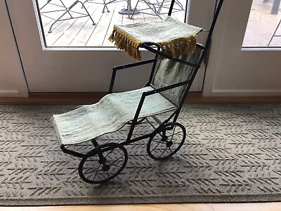 Doll Buggy Pram Stroller Carriage Vintage Antique Victorian Folding Metal Frame • $15