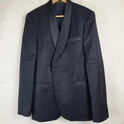 Vintage Mens 40R Wool Mohair Tuxedo Blazer Suit Jacket Black Formal • $21.99