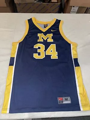 Nike Michigan Wolverines Vintage Basketball Jersey #34 Mens Medium Clean Usa • $25