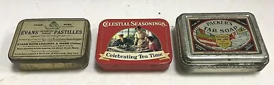 Lot Of 3 Different Vintage Small Advertising Tins Tea Throat Lozenges Tar Soap • $27.99