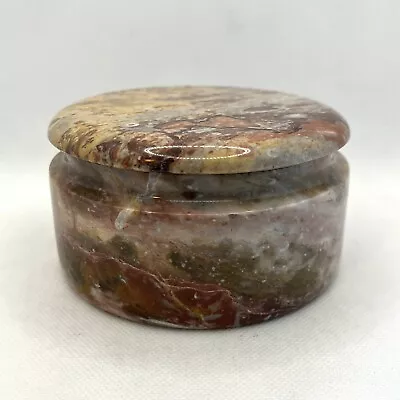 Vintage Marble Product Lidded Trinket Jewelry Box Made In Pakistan Vanity Decor • $35