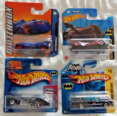Hotwheels  Matchbox Batmobiles - Job Lot 4 Batmobiles New In Packets • $14.94