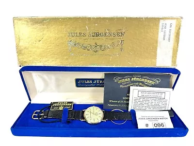 Jules Jurgensen Solid 14k 12 Diamond Dial Men’s Quartz Watch Box Papers Repair • $425