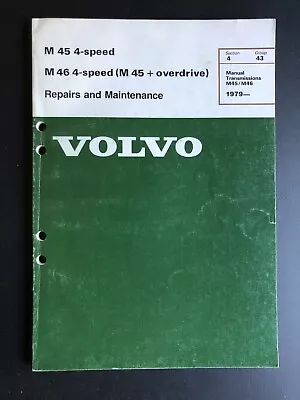 1979 1980 1981 1982 Volvo 240 Service Manual Transmission M46 M45 + Overdrive • $39.95