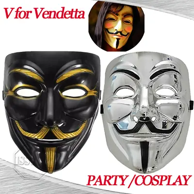 $6.65 • Buy V Vendetta Hacker Mask Anonymous Halloween Fun Masks For Party Cosplay Costume