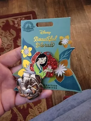 Disneyland Pin Beautiful Florals Third Pin In Series MULAN LE 4000 • $32