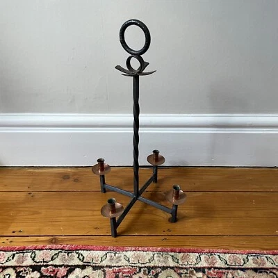 £95 • Buy Ceiling Hanging Chandelier Candlestick Holder Candle Antique Cast Iron Copper