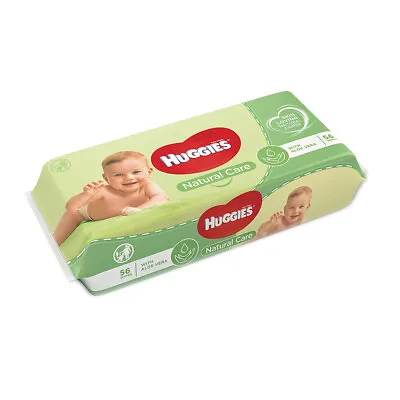 $11 • Buy 56pc Huggies Natural Care/Fibres Soothing Baby Wipes With Aloe Vera Resealable