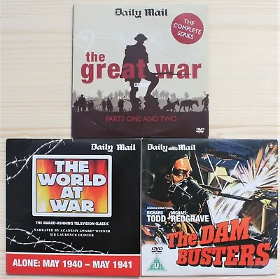 DVDs X3 - The Great War - World At War - The Dam Busters • £4.95