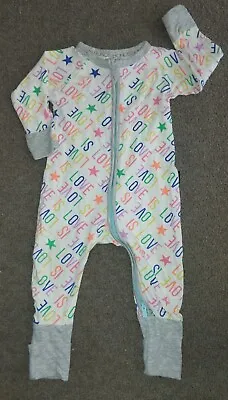 Bonds Boys Girls LOVE IS Rainbow Zip Zippy Wondersuit Romper - Size 00 • $14.95