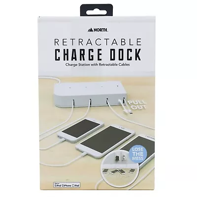 North Retractable Charge Dock Charging Station 2 Micro-USB 2 Lightening Cables • $44.44