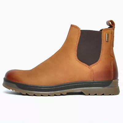 Cotswold Winchcombe WATERPROOF Mens Fashion Casual Chelsea Leather Boots Tan • £25.49