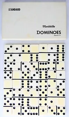 Vintage Puremco Standard Marblelike Dominoes No. 616 Personalized GC SHIPS FREE • $22