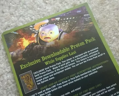 Ghostbusters Video Game  Gold Proton Pack  DLC CARD/download Code (Xbox 360) • $199