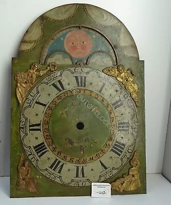 Antique Dutch Friesian Tail Clock Hand Painted Dial With Moon Dial & Date • $186.50