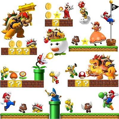 Super Mario Brothers Wall Decals Build A Scene Wall Stickers Peel And Stick Vide • $28.95