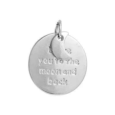 10  I Love You To The Moon And Back  Silver Tone Half Moon Disc Charm (30b) • £3