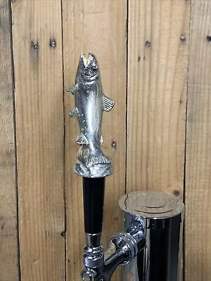 Trout Fish Beer Keg Tap Handle Fisherman Vtg Metal Trophy Salmon Fishing • $59.99