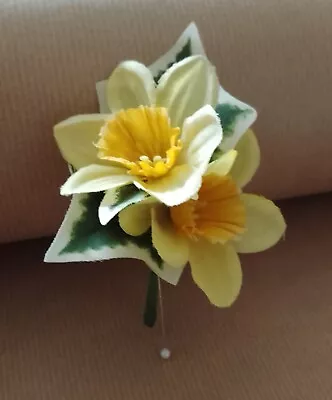 Natural Look. Artificial Daffodil Buttonhole. Corsage. With Pin • £4.50