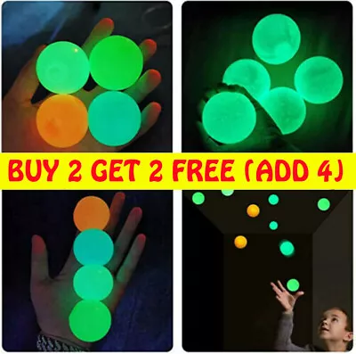 Luminous Sticky Wall Balls Ceiling Stress Relief Squishy Toys Glow In The Dark • £2.75