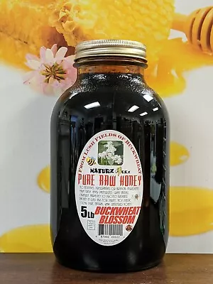 RAW HONEY BUCKWHEAT 5 LBS 100% PURE RAW UNFILTERED HONEY In Glass 5LB • $59.95