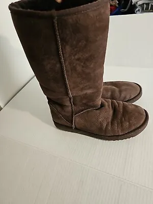 UGG Australia Classic Tall 5815 Winter Boot Size W9 Dark Chocolate Brown Uggs • $28