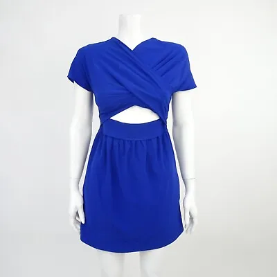 $22.31 • Buy Carven Womens Blue Cross Cut Out Dress Size FR 36 UK 8