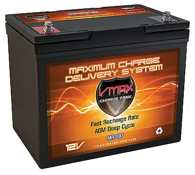 VMAX MR107-85 12V 85AH AGM Marine Battery For  Minn Kota Endura 45lbTrolling Mtr • $249.95