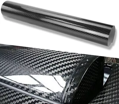 Black 5D Carbon Fibre Vinyl Wrap Sheet Film Sticker Car Wrap Air Bubble Free • £199.99