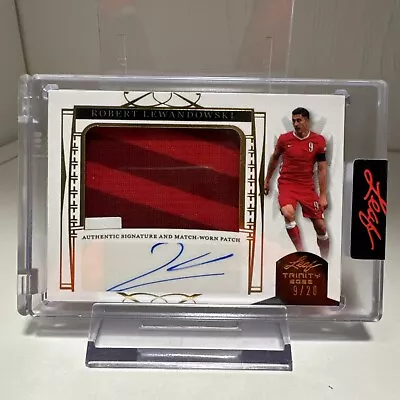 2022 Leaf Trinity Soccer ROBERT LEWANDOWSKI PATCH AUTO Gold /20 MATCH WORN  • $19