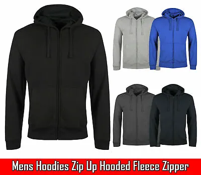 £12.99 • Buy New Mens Hoodies Zip Up Hooded Fleece Zipper Top Plain Jacket Coat Warm Jumper