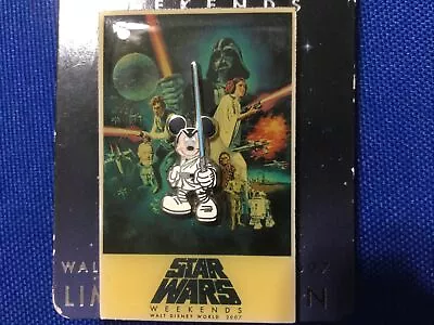 Disney Pin - Star Wars Weekend 2007 Logo Mickey Mouse As Luke Skywalker W/ Sabar • $25