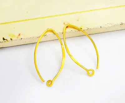 $5.89 • Buy 925 Sterling Silver 24k Gold Vermeil Style  2 Pairs Of Earwires  10x23mm.#21