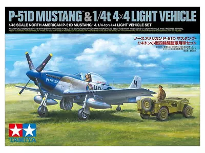 Tamiya 1/48 North American P-51D Mustang & 1/4 Ton 4x4 Light Vehicle • $57.95