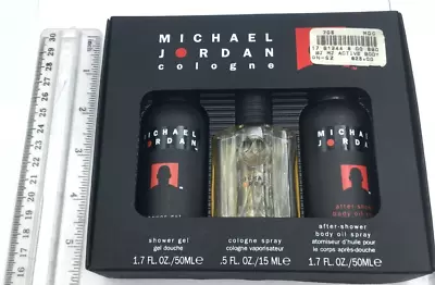 Michael Jordan 3 Pce Gift Set Shower Gel Cologne Spray After Shower Oil Vintage • $45