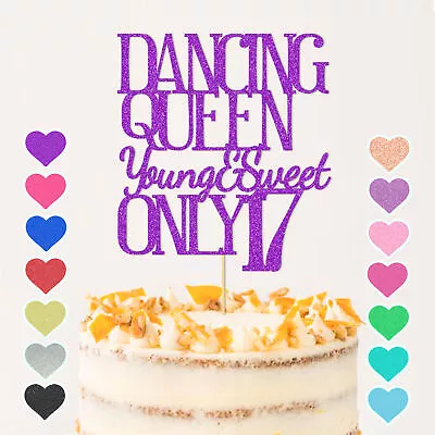 Dancing Queen Young & Sweet Only 17 Cake Topper Birthday Party Cake Decoration • £2.83