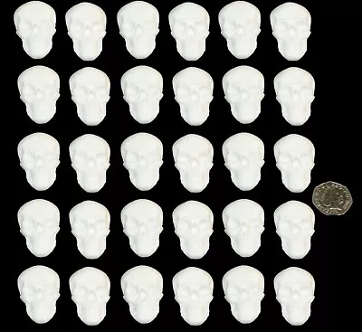 40 X Edible 3D Skulls Cake Cupcake Toppers Decorations Icing Holloween • £7.49