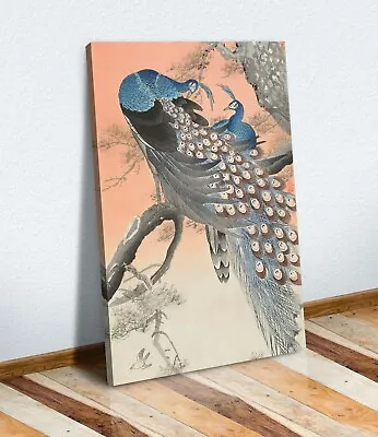 £12.74 • Buy Japanese Peacocks Tree Canvas Wall Art Artwork Print Picture Deep Framed