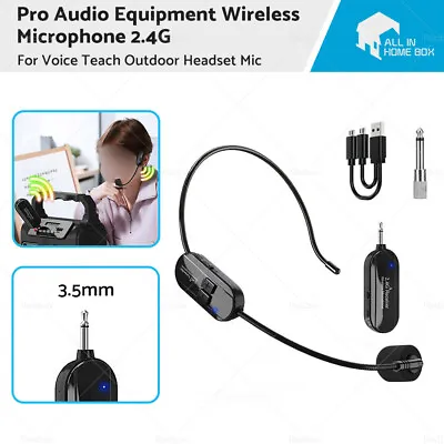 Pro Audio Equipment Wireless Microphone 2.4G For Voice Teach Outdoor Headset Mic • $26.99