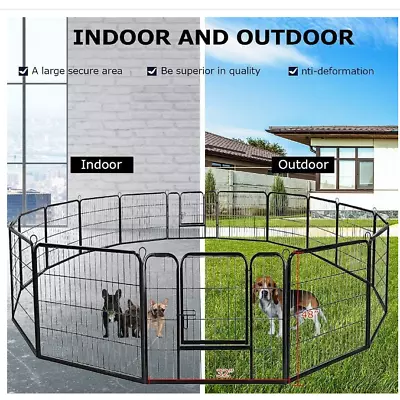 BestPet Dog Playpen Pet Dog Fence 40 Inch Height 16 Panels Metal Dog PenOutdoor  • $155.89