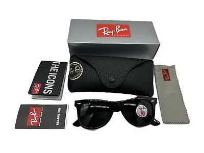 Ray Ban Wayfarer Black Polarized Sunglasses RB2140 901/58 54mm New Authentic • $109.99