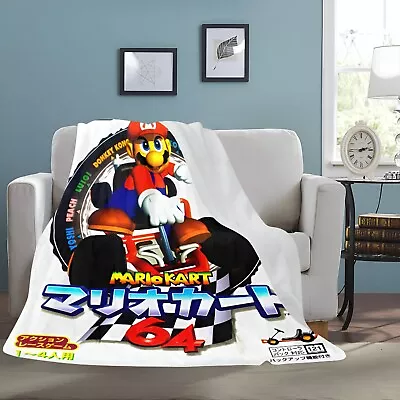 Vintage Style Retro Mario Kart 64 Nintendo Box Ultra-Soft Micro Fleece Blanket • $39.99