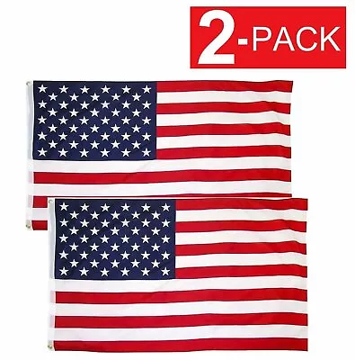 2x3 American Flag W/ Grommets USA United States Of America US Flags 2 Pack • $8.25