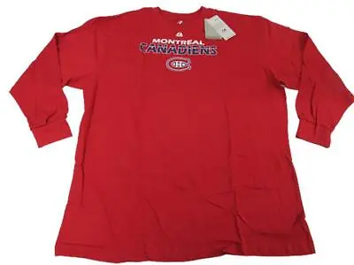 New Montreal Canadiens Mens Sizes 3XL-4XL-5XL Red Majestic Long Sleeve Shirt • $11.75